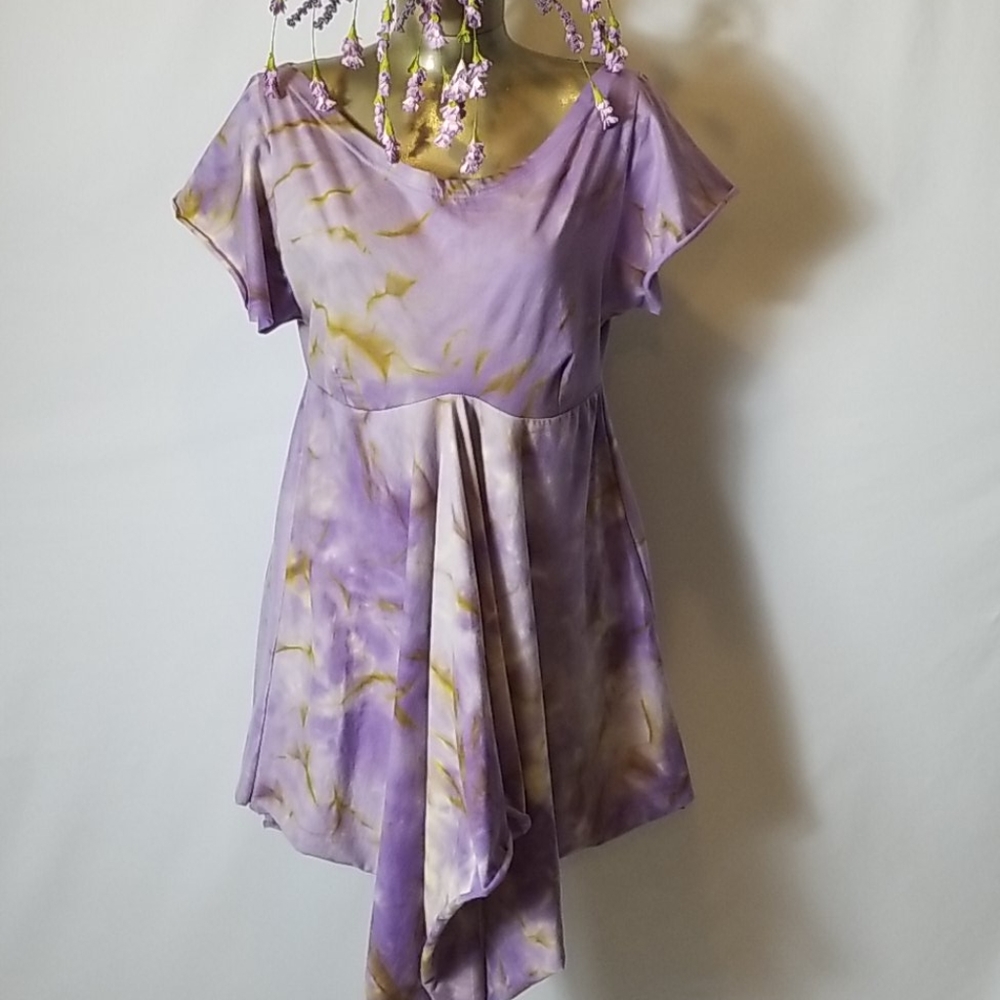 SULTRY TOUCH TYE DYE ASYMMETRICAL DRESS